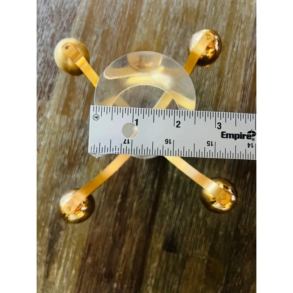 Vintage Mid Century Modern Lucite & Gold Candelabra 5 Light Taper Candle Holder